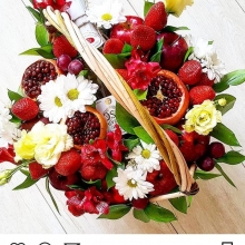 Корзина фруктово-цветочная Т19